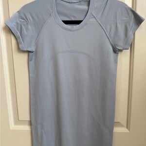 Light Blue Lululemon Swiftly Tech Short Sleeve Athletic Top